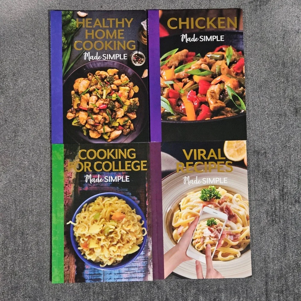 Cookbook Lot of 4 Chicken, Cooking For College, Healthy Home Cooking Made Simple